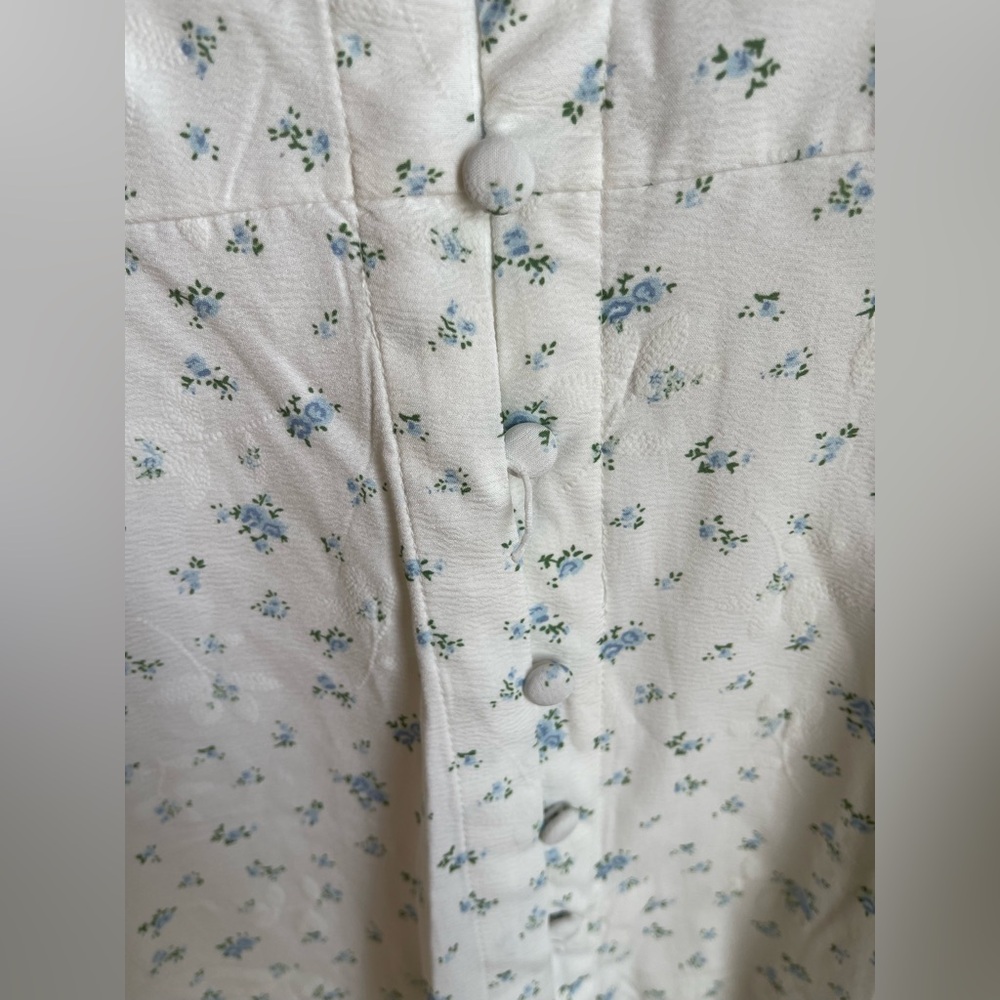 Cider white floral V-neck midi dress Bohemian Western Size Large - Picture 8 of 8